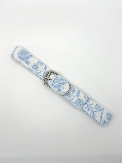 Blue Floral Pet Collar - Buckle Style