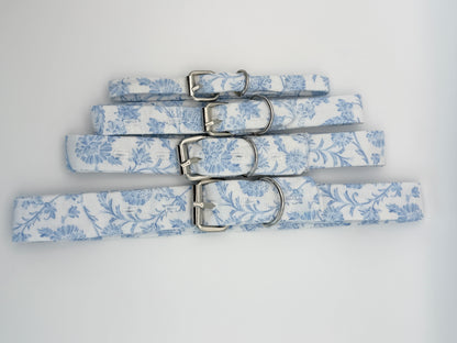 Blue Floral Pet Collar - Buckle Style