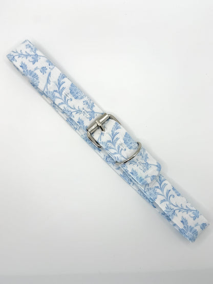 Blue Floral Pet Collar - Buckle Style