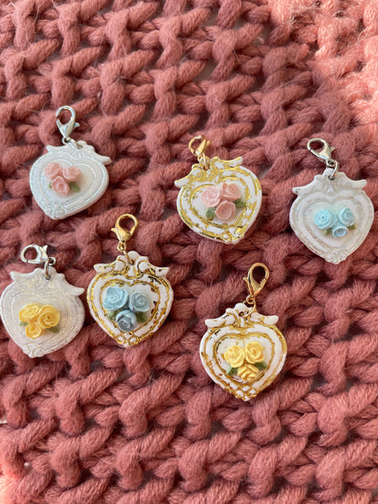 Matching Floral Earrings & Pet ID Tag Set