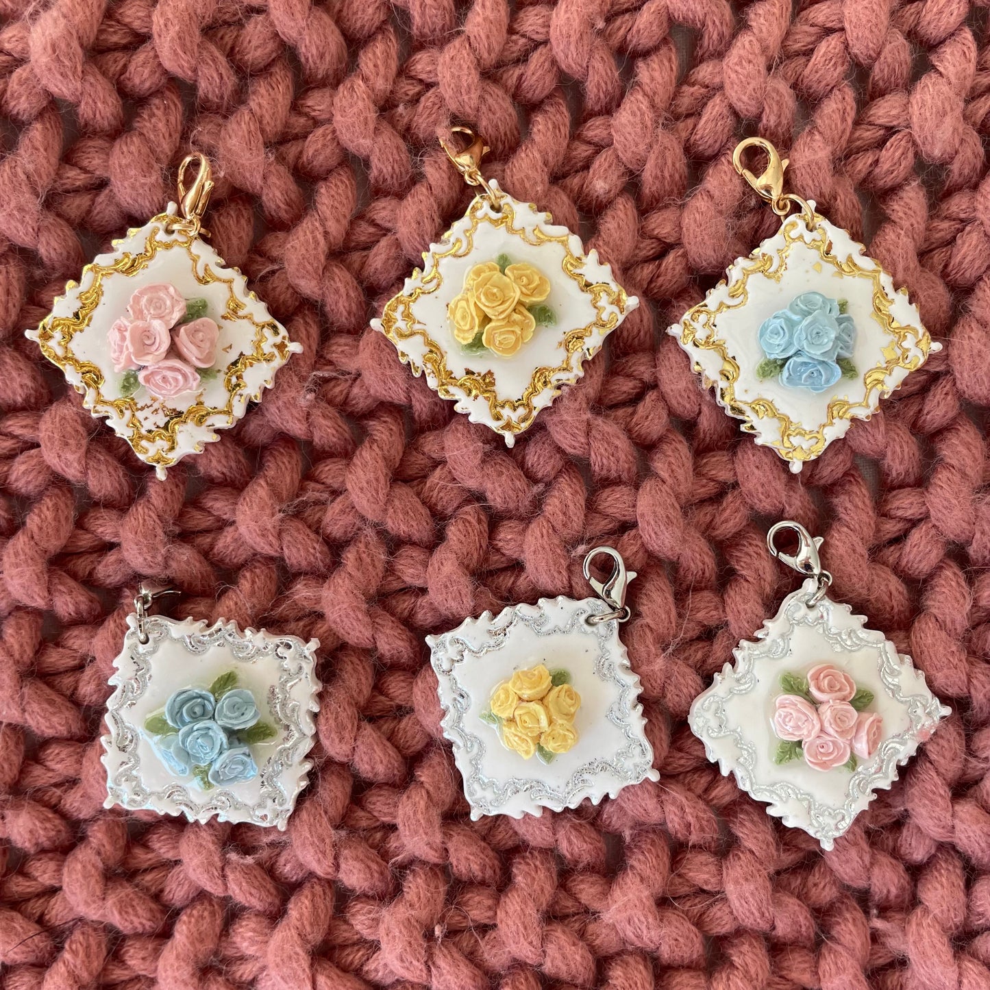 Madeleine Diamond Floral Pet ID Tag